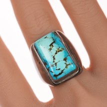 sz9.5 Vintage Native American silver and turquoise ring - $183.15