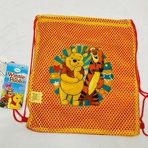 Disney Winnie the Pooh Yel.Red. String Drawstring Backpack for kids, party favor - £6.33 GBP