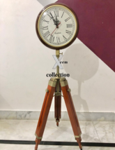 Antique Clock With Wooden Foldable Stand - Nautical Antique Tripod Clock Decor - £162.70 GBP