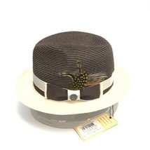 Steven Land Men&#39;s Dark Brown Ivory Fedora Hat Signature Collection Size Small - £40.75 GBP
