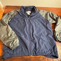 Vintage Russell Athletic Mens Windbreaker Navy Blue Grey Water Resistant... - $31.19