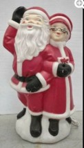 Blow Mold Santa Mr And Mrs Claus 1 Piece 1978 Empire 35&quot; lights up Some Flaws - £72.16 GBP