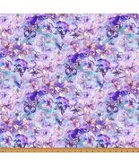 Cotton Flourish Butterflies Watercolor Purple Wings Fabric Print by Yard... - €14,71 EUR