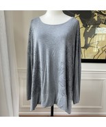 Soma Grey Sketch Floral Long Sleeve Pajama Top XL - $374.97 MXN