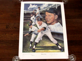 WHITEY FORD 1961 WS MVP NEW YORK YANKEES HOF SIGNED AUTO L/E COLOR LITHO... - $203.29 CAD