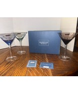 3 Waterford Marquis Polka Dot Colored Martini Glasses W/Stickers IOB - $1,297.87 MXN