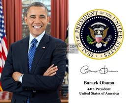 President Barack Obama Presidential Seal Autographed 11X14 Photograph - £12.54 GBP