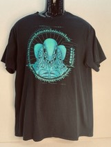 L Westworld Graphic Tee Shirt Turquoise Green Bright Graphic on Black 20... - £9.52 GBP