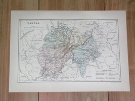1887 Original Antique Map Of Department Of Cantal Aurillac / France - £17.88 GBP