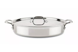 All-clad D3 Stainless 3-ply 10.5  Sear &amp; Serve Skillet with lid (SCRATCH... - £79.56 GBP