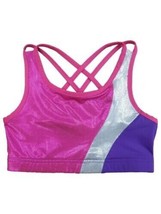 Danskin Pink Purple Silver Sparkly Athletic Sports Bra Top Active Wear Size S 6 - £5.74 GBP