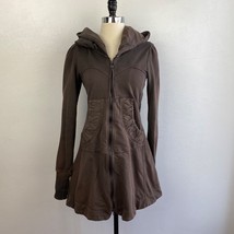 Prairie Underground Long Cloak Jacket Small Brown Organic Cotton Hood Zi... - $63.36