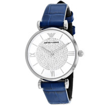 Armani Women&#39;s Gianna T-bar Silver Dial Watch - AR11344 - £165.60 GBP