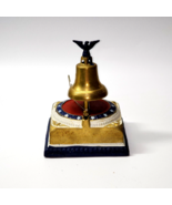 Vintage Liberty Bell &amp; Eagle Cast Iron Brass Mechanical Bank Bicentennia... - £25.90 GBP