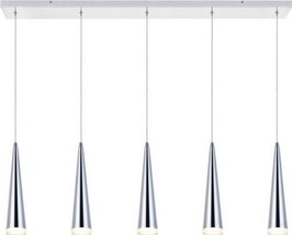 Pendant Light FANTASIA 5-Light Adjustable Hanging Height 3000K Bulb Chrome - £571.27 GBP