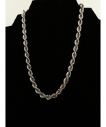 Vintage Monet Signed Silver Tone Rope Link Choker Chain Necklace - $24.00