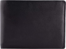 RFID Slim Leather Travel Wallet for Men Bifold Top Flip 2 ID (Napa Black) - $24.98