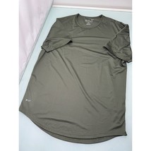 BYLT Drop Cut Men T Shirt Short Sleeve Green Crew Neck Athleisure Stretc... - £15.54 GBP