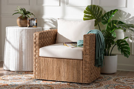 April Bohemian Light Brown Seagrass Tuxedo Arm Chair - $832.00