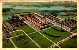 Vintage POSTCARD- Aerial View Of The Olds Motor Company, Lansing, Michigan BK62 - £4.35 GBP