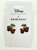 Disney Parks BaubleBar Mickey Minnie Mouse Icon Cherry Earrings NWT 2024 - £42.28 GBP