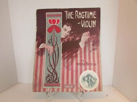 THE RAGTIME VIOLIN 1911 I.BERLIN LG SHEET MUSIC PFEIFFER ART BROWN LEE G... - $73.13 MXN