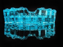 Rocky Patel Luminoso Aqua Glass Ashtray  10" Diameter NIB image 9
