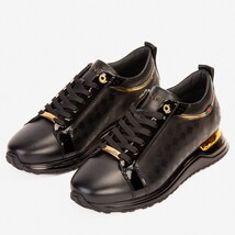 The Cenova Black & Gold Leather Men Sneaker image 8