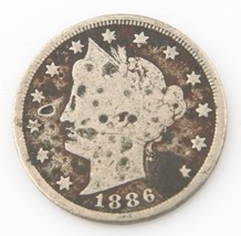 1886 5 ¢ Liberty Níquel, Ag Estado, Completo 4-Digit Fecha, Poroso, Gran... - $165.27