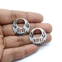 Real Silver Round Moon Shaped BEBE BAPU Nattiyan (Nanti) men women earring - £22.78 GBP