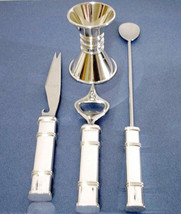 Kate Spade Lenox Pompano Point 4 PC. Silverplate Cocktail Bar Tool Set New - £35.90 GBP