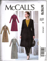 McCalls M7878 Misses Long Jacket and Belt Sewing Pattern New Size L to XL - £10.00 GBP