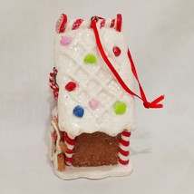 Gingerbread Man House Christmas Ornament 3&quot; Cookie Sugar Glitter Gumdrop Resin - £12.65 GBP