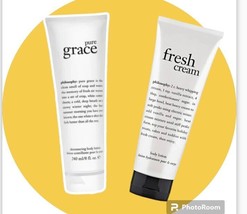 2x Philosophy Fresh Cream &amp; Pure Grace Body Lotion (7 fl oz/ 8 fl) New &amp; Sealed - £32.06 GBP