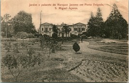 Vtg. Postcard Portugal - Jardim e Palacete do Marquez Jacome em Ponta Delgada - £3.10 GBP
