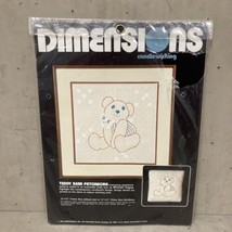 Dimensions Candlewicking Kit 4112 Teddy Bear Patchwork 12&quot; x 12&quot; Michael... - £17.11 GBP