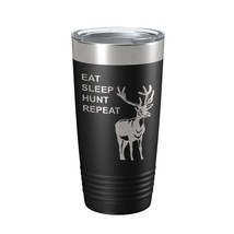 Deer Hunter Tumbler Eat Sleep Hunt Repeat Travel Mug Deer Hunting Insulated Lase - £23.62 GBP