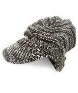 C C Brand Brim Visor Trim Ponytail Beanie Ski Hat Knitted Bun Cap Gray W... - £12.18 GBP