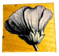 Vintage Hero Arts Poppy Flower Bud Rubber Stamp Poetic Prints E2406 - £10.35 GBP