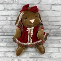 Toys R Us Velveteen Rabbit Girl Christmas 1985 Vintage Stuffed Plush Bunny 14&quot;  - £18.36 GBP