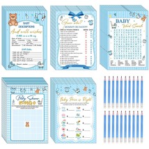 145 Pieces Baby Shower Game Set For Boy 5 Games 25 Sheets Of Each With 2... - £17.37 GBP