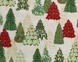 Cotton Christmas Trees Holiday Flourish Snow Flower Fabric Print BTY D40... - $14.95