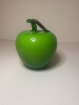 Large Art Glass Green Apple Paper Weight  5” - $10.66