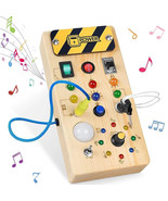 Montessori Busy Board Sensory Toys Wooden With LED Light Switch Control ... - $43.55 CAD