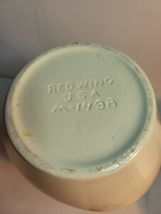 Red Wing Vase No. 1498 Off White Color with Green Interior image 6