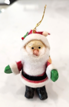 Vintage 1980s American Greetings Paper Mache Santa Clause Sack of Toys Ornament - £6.96 GBP