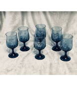 Vintage Pfaltzgraff Etched Yorktowne Blue 12oz Water Goblets- Set of (6)... - £51.28 GBP