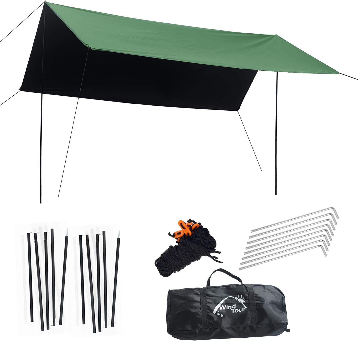 Primary image for Pu 3000Mm Waterproof Rain Fly Tarp Shelter And Wind Tour Portable