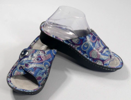 ALEGRIA Women&#39;s Kylee Leather Slide Slip On Sandals Geo Print Wms EU 38 ... - £53.46 GBP