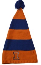 NCAA Illinois Fighting Illini Long Tailed Striped Toboggan Hat with Pom - £12.39 GBP